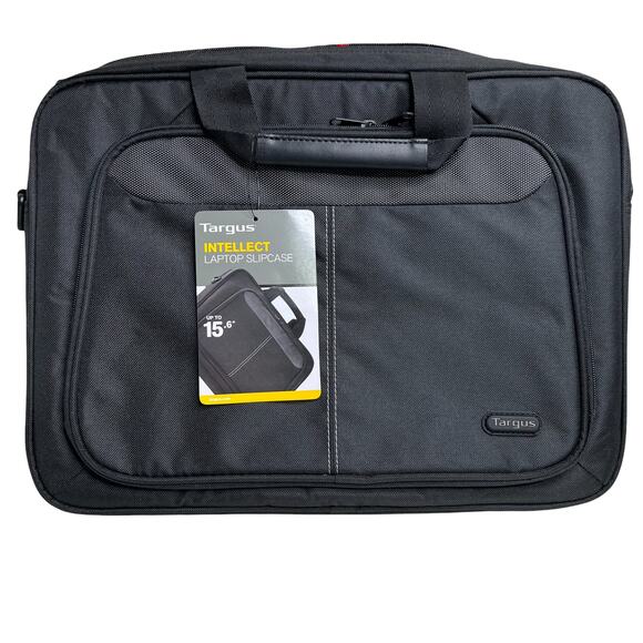 Targus Mens Intellect Laptop Slipcase Black Dual Handle Zipper Pockets L New - Picture 1 of 7
